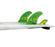 Futures Glenn Pang Twin +1 Fin Set-Green/Yellow-Large