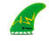 Futures Glenn Pang Twin +1 Fin Set-Green/Yellow-Large