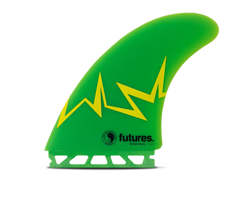 Futures Glenn Pang Twin +1 Fin Set-Green/Yellow-Large