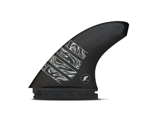 Futures Alpha 3/2 Carbon Tri Fin Set-Black/Silver-Large