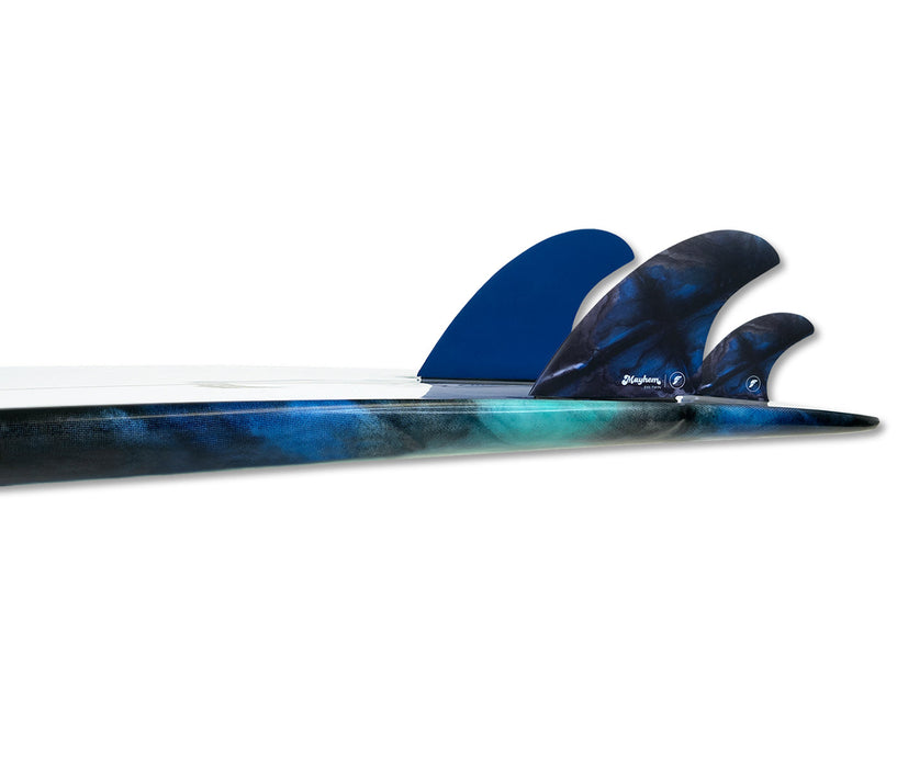 Futures Mayhem Evil Twin +1 Fin Set-Blue/Black-Large