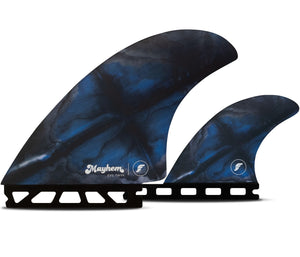 Futures Mayhem Evil Twin +1 Fin Set-Blue/Black-Large