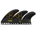 Futures AM2 Techflex Tri/Quad Fin Set-Black/Orange-Large