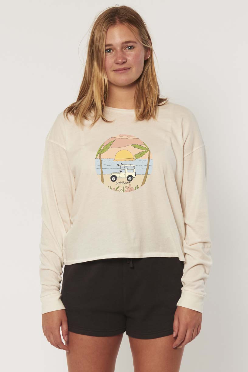 Sisstr Melted Sunset L/S Tee-Vintage White