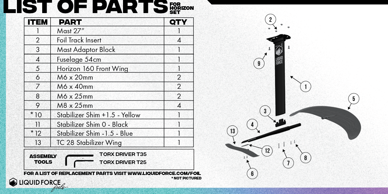 Liquid Force Wake Package w/ Nebula 4’2″ & Horizon 160 Foil