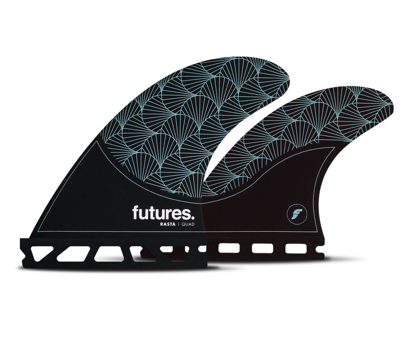 Futures Rasta Honeycomb Quad Fin Set-Black/Teal