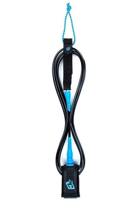 Creatures Longboard Ankle Leash-Black/Cyan-9' x 9/32"