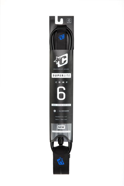 Creatures Superlite Comp Leash-6' x 1/4"-Black/Cyan