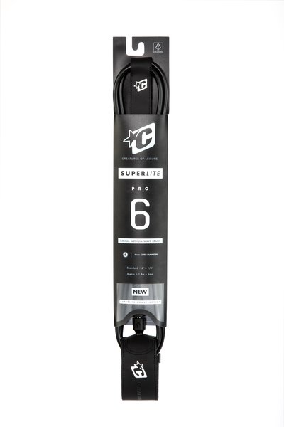 Creatures Superlite Pro Leash-6' x 9/32'-Black