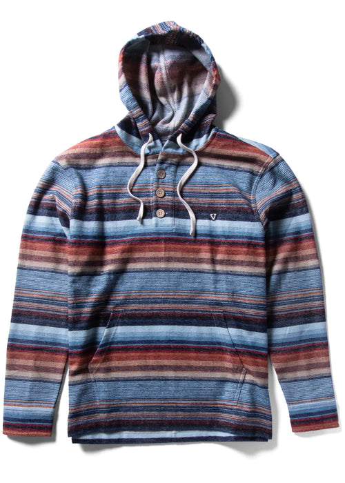 Vissla Descanso Hooded Popover L/S Shirt-Storm Blue