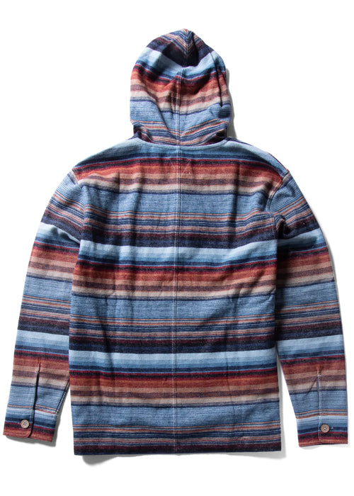 Vissla Descanso Hooded Popover L/S Shirt-Storm Blue