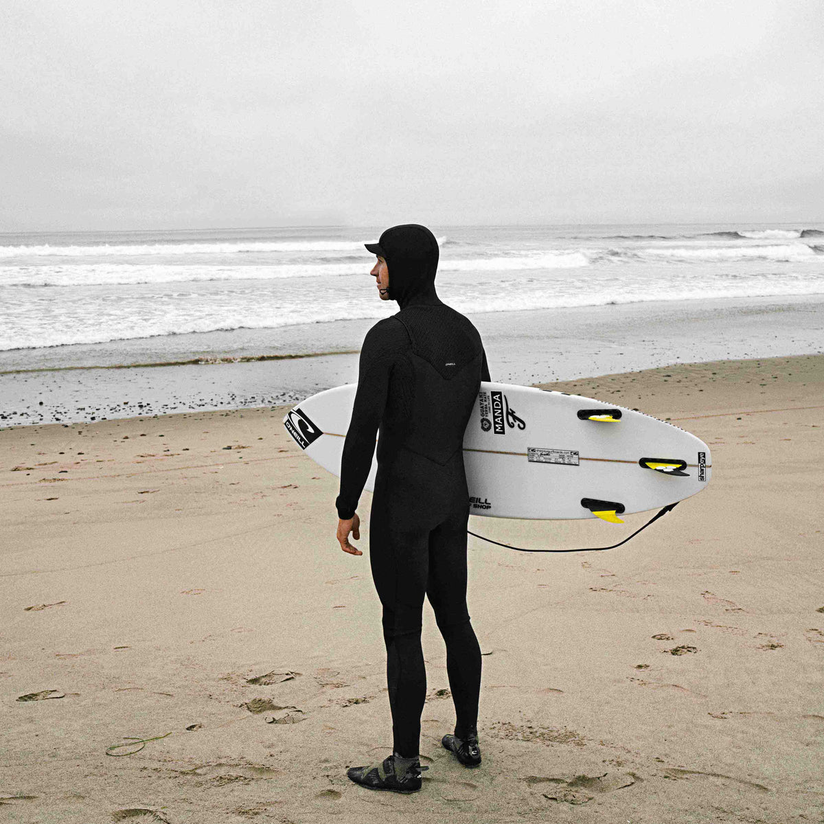 O'Neill Hyperfreak 4/3mm+ Hooded Wetsuit-Blk/Blk