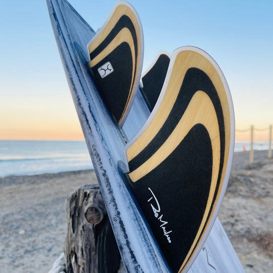 Machado Seaside Futures Quad Fin Set-Black/Bamboo