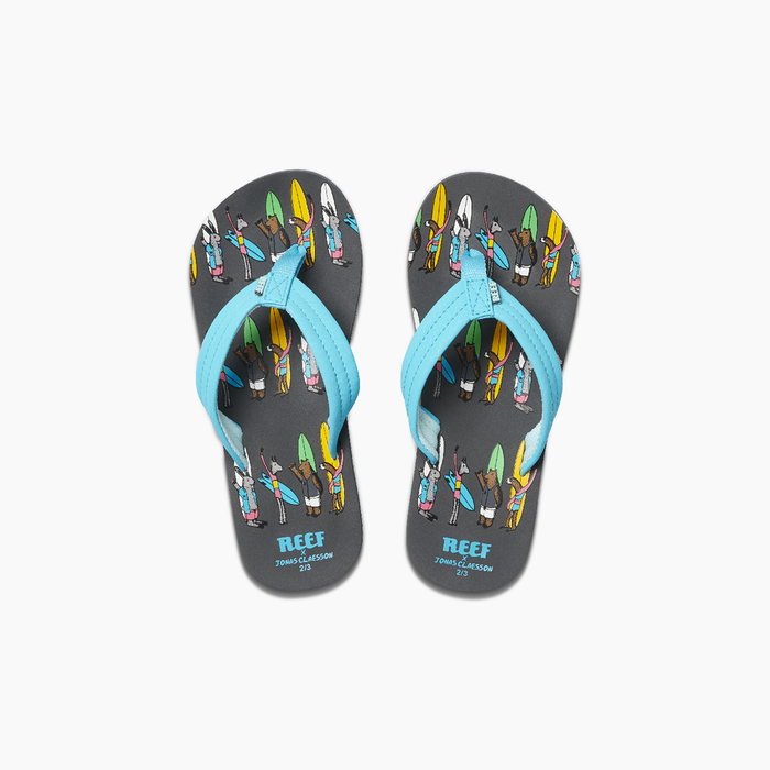 Reef Jonas Claesson Kids Ahi Sandal-Surfing Friends