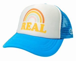 REAL Youth Rainbow Hat-Aqua/White