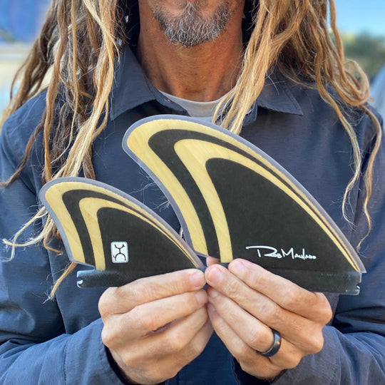 Firewire Machado Seaside Single Tab Quad Fin Set-Black/Bamboo