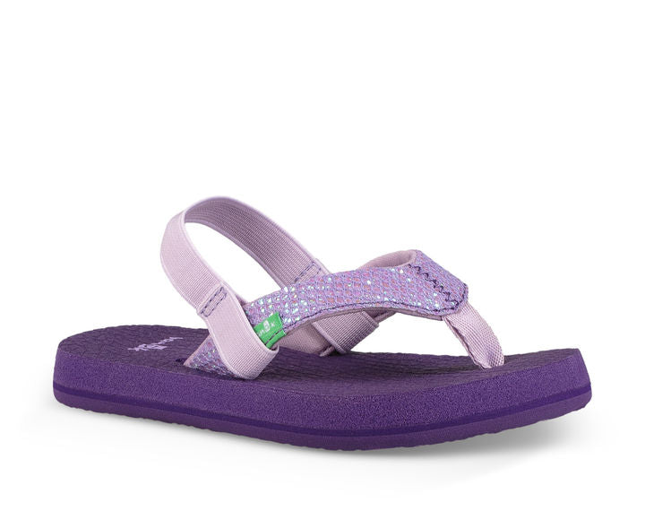 Sanuk Kids Yoga Glitter Sandal-Purple