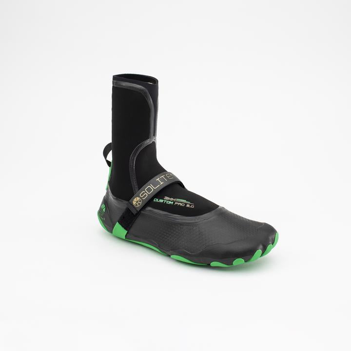 Solite Custom Pro 2.0 3mm Booties-Green/Black