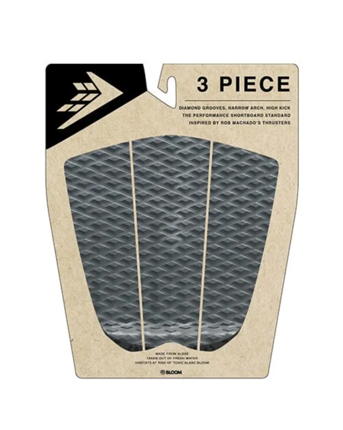 Firewire Machado 3 Piece Arch Traction Pad-Charcoal/Black