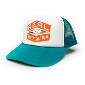 REAL Shred Supply Trucker Hat-Jade/White