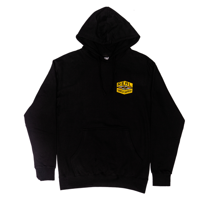 REAL Shred Supply Hooded Sweatshirt-Black