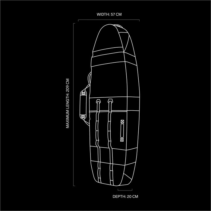 DB The Djarv 3-4 Surboard Coffin Boardbag-Blackout