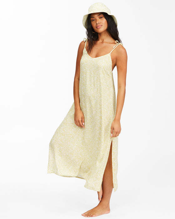 Billabong Sunbright Slip Dress-Lime