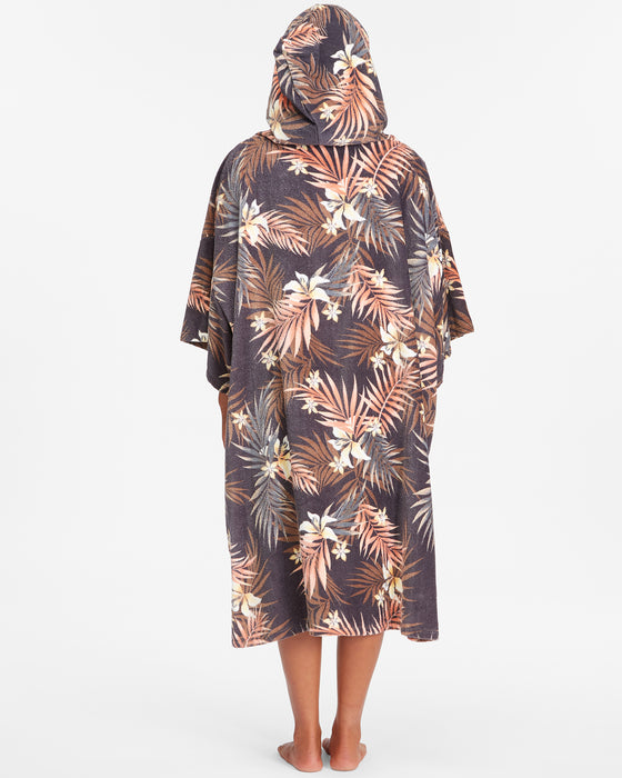 Billabong Wmn's Hooded Towel Poncho-Black Pebble
