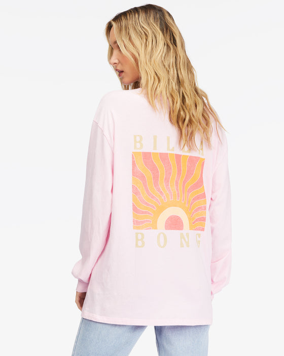 Billabong Rising Sun L/S Tee-Pink Kiss