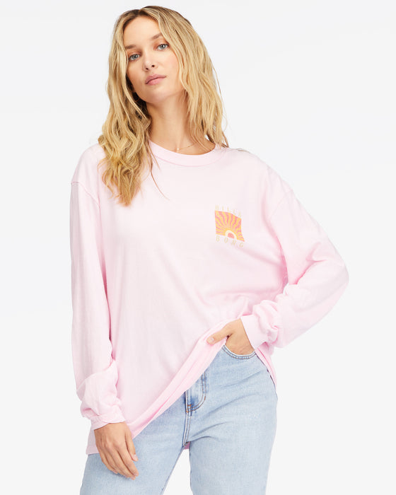 Billabong Rising Sun L/S Tee-Pink Kiss