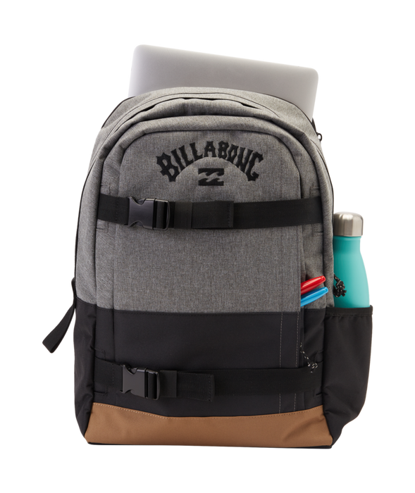 billabong command laptop backpack Billabong Command Skate Backpack-Grey Heather