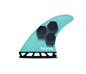 Futures AM1 Honeycomb Tri Fin Set-Teal/Navy-Medium