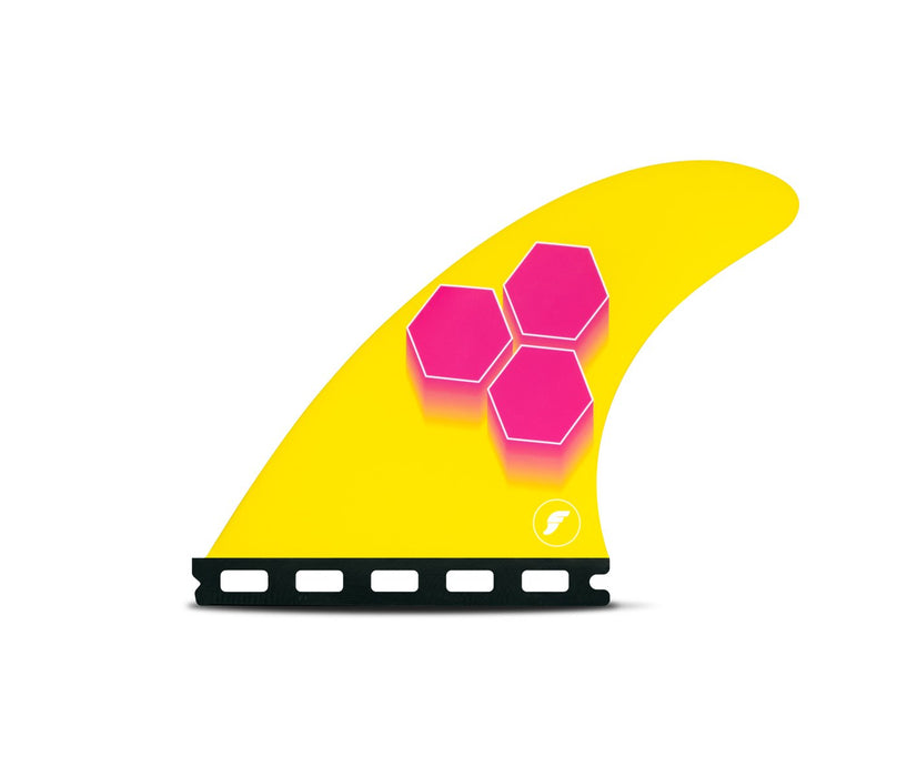 Futures AM3 Honeycomb Tri Fin Set-Pink/Yellow-Small