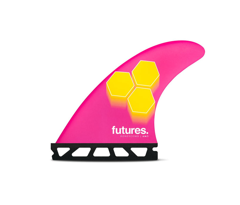 Futures AM3 Honeycomb Tri Fin Set-Pink/Yellow-Small