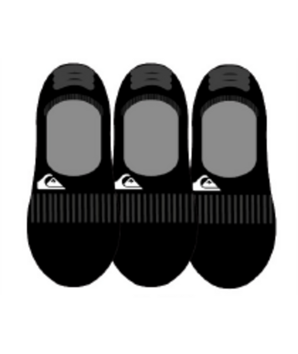 Quiksilver 3 Pack No Show Socks-Black