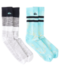 Quiksilver 2 Pack Crew Tropic Socks-Light Blue