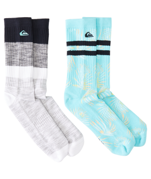 Quiksilver 2 Pack Crew Tropic Socks-Light Blue
