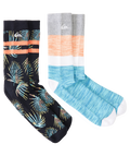 Quiksilver 2 Pack Crew Tropic Socks-Black