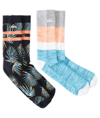 Quiksilver 2 Pack Crew Tropic Socks-Black