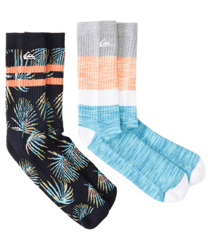Quiksilver 2 Pack Crew Tropic Socks-Black
