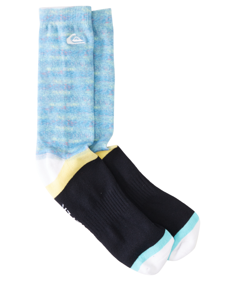 Quiksilver 2 Pack Crew Heyday Socks-Aqua/Ml Rainbow