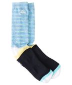 Quiksilver 2 Pack Crew Heyday Socks-Aqua/Ml Rainbow