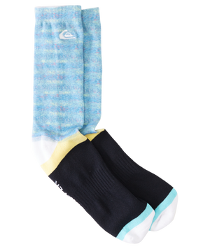 Quiksilver 2 Pack Crew Heyday Socks-Aqua/Ml Rainbow— Alternate View