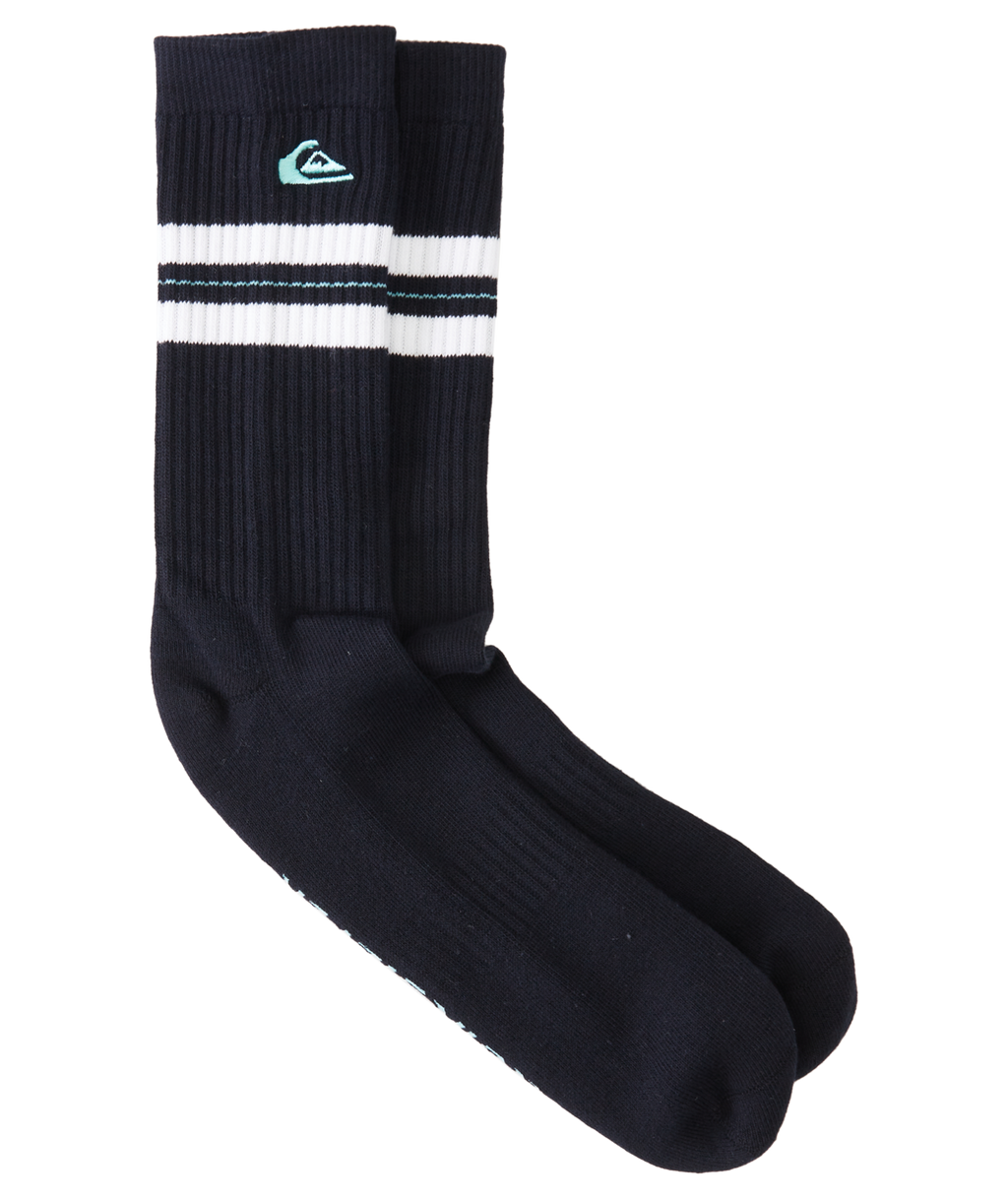 Quiksilver 2 Pack Crew Heyday Socks-Aqua/Ml Rainbow