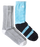 Quiksilver 2 Pack Crew Acid Drop Socks-Aqua/Ml Rainbow