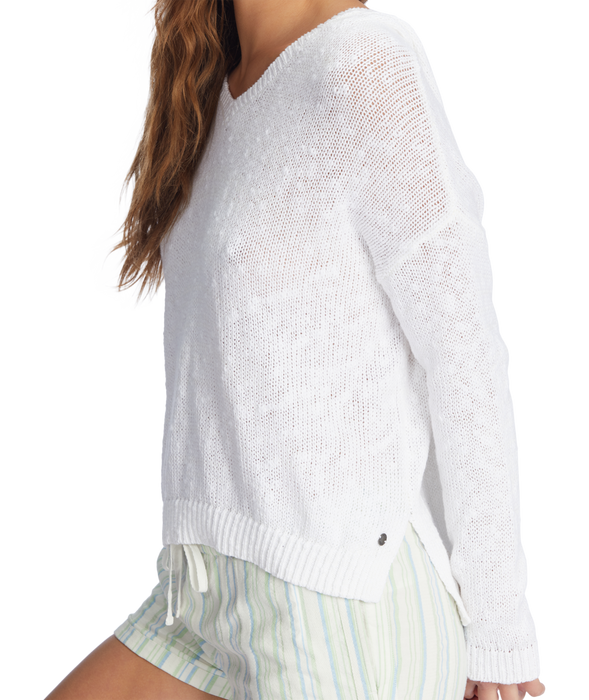 Roxy Sandy Bay Beach Sweater-Bright White