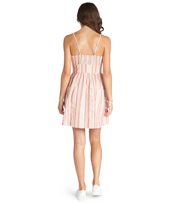 Roxy Under The Cali Sun Stripe Dress-Baked Clay