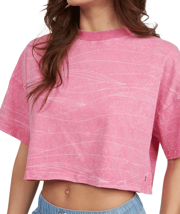 Roxy Washed Waves Tee-Pink Guava