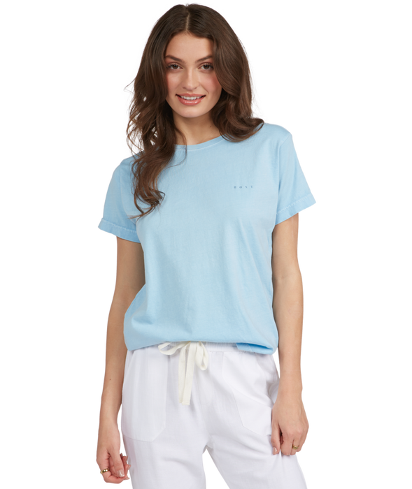 Roxy Adventure Stamp Tee-Cool Blue