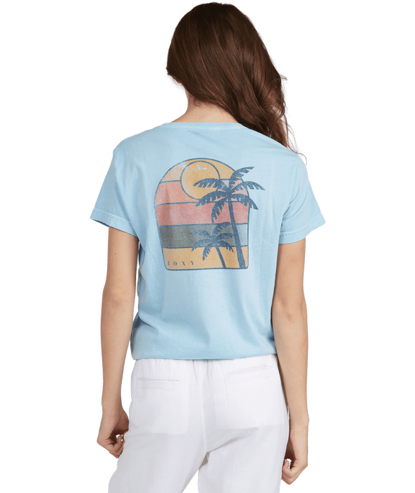 Roxy Adventure Stamp Tee-Cool Blue